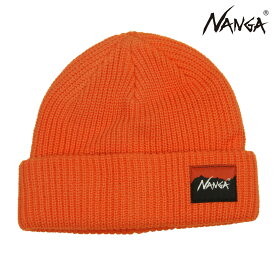 ナンガ メンズ レディース ニットキャップ 正規販売店 NANGA ロゴ ニット帽 ビーニー BOX LOGO BULKY BEANIE CAP N2532-3C059A ORG ORANGE