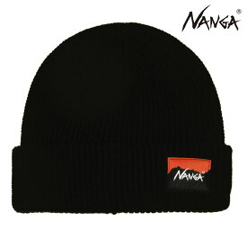 ナンガ メンズ レディース ニットキャップ 正規販売店 NANGA ロゴ ニット帽 ビーニー BOX LOGO BULKY BEANIE CAP N2532-3C059A BLK BLACK