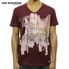 ノーエクセス Tシャツ 正規販売店 NO EXCESS 半袖Tシャツ T-shirt s/sl , V-Neck, discharge print 340209 165 D15S25