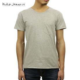 【ポイント10倍 4/14 20:00～4/17 9:59】 ヌーディージーンズ Tシャツ 正規販売店 Nudie Jeans 半袖Tシャツ Round Neck Org. Pocket Tee Grey melange B04 131244 4001 D15S25