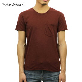 ヌーディージーンズ Tシャツ 正規販売店 Nudie Jeans 半袖Tシャツ Round Neck Pocket Tee Wine R08 131300 4027 D15S25