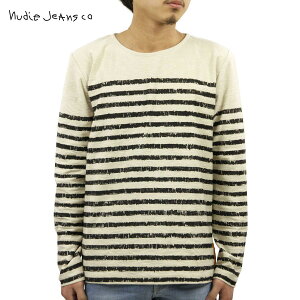 �k�[�f�B�[�W�[���Y ����T �����Y ���K�̔��X Nudie Jeans ����T�V���c LS T-shirt Org.Sketched Stripes Offwhite/Black W08 131298 4026 D15S25