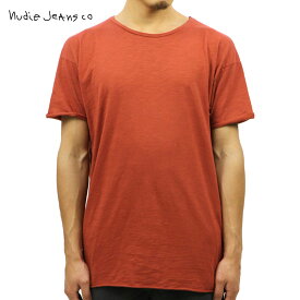 ヌーディージーンズ Tシャツ 正規販売店 Nudie Jeans 半袖Tシャツ Raw Hem T-Shirt Red 131274 D00S15