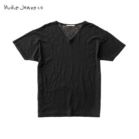 ヌーディージーンズ Tシャツ 正規販売店 Nudie Jeans 半袖Tシャツ Loose Tee Black 131404 D00S20