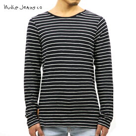 ヌーディージーンズ ロンT メンズ 正規販売店 Nudie Jeans 長袖Tシャツ ORVAR LONGSLEEVE TEE BLACK/BEIGE B54 131513