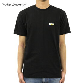 ヌーディージーンズ Tシャツ メンズ 正規販売店 Nudie Jeans 半袖Tシャツ クルーネックTシャツ DANIEL LOGO CREW TEE BLACK B01 131613 父の日 プレゼント ラッピング