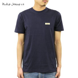 ヌーディージーンズ Tシャツ メンズ 正規販売店 Nudie Jeans 半袖Tシャツ クルーネックTシャツ DANIEL LOGO CREW TEE MIDNIGHT B97 131613