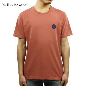 ヌーディージーンズ Tシャツ メンズ 正規販売店 Nudie Jeans 半袖Tシャツ クルーネックTシャツ UNO NJCO CIRCLE CREW TEE DUSTY RED R32 131680