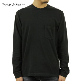 ヌーディージーンズ Tシャツ メンズ 正規販売店 Nudie Jeans 長袖Tシャツ ロンT ポケT RUDI HEAVY POCKET LONG SLEEVE TEE BLACK B01 131713