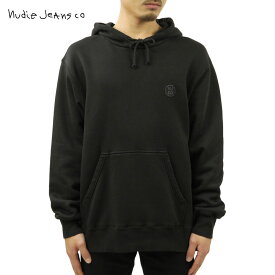 ヌーディージーンズ パーカー メンズ 正規販売店 Nudie Jeans プルオーバーパーカー 無地 FRANKE NJCO CIRCLE HOODIE PARKA BLACK B01 150444