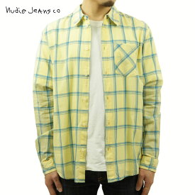 ヌーディージーンズ チェックシャツ メンズ 正規販売店 Nudie Jeans 長袖 ボタンダウン カジュアルシャツ CHUCK CHECK SHIRT 140666 Y20 PALE GREEN