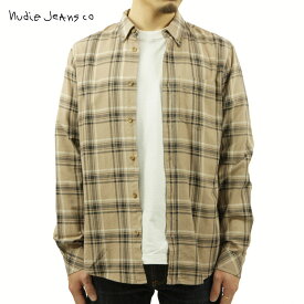 ヌーディージーンズ チェックシャツ メンズ 正規販売店 Nudie Jeans 長袖 ボタンダウン カジュアルシャツ CHUCK CHECK SHIRT 140701 B16 BEIGE