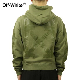 【ポイント10倍 4/24 20:00～4/27 9:59】 オフホワイト パーカー メンズ 正規品 OFF-WHITE プルオーバーパーカー バックプリント RUBBER ARROW OVER HOODIE GREEN GREEN OMBB037F21FLE0075555