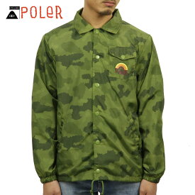 ポーラー アウター メンズ 正規販売店 POLER ジャケット コーチジャケット MTN. RAINBOW COACHES JACKET 21620002-GCO GREEN FURRY CAMO