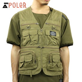15%OFFセール 【販売期間 6/28 10:00〜7/12 9:59】 ポーラー ベスト メンズ 正規販売店 POLER アウター フィッシングベスト MULTI POCKET VEST 55100106-BEG BEIGE