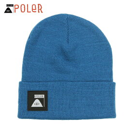 ポーラー キャップ メンズ レディース 正規販売店 POLER ニット帽 ビーニー DAILY DRIVER BEANIE NAVY 213ACU7903-NVY