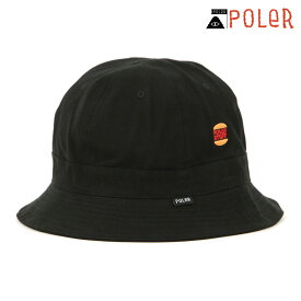 ポーラー ハット メンズ レディース 正規販売店 POLER 帽子 ベルハット キャンバス生地 DUCK CANVAS BELL HAT BLACK D 223MCV0008-BLK