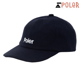 ポーラー メンズ レディース キャップ 正規販売店 POLER 帽子 ベースボールキャップ WOOL EMB BASEBALL CAP D 243MCV0106-NVY NAVY