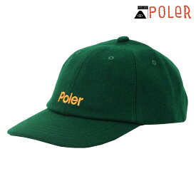 ポーラー メンズ レディース キャップ 正規販売店 POLER 帽子 ベースボールキャップ WOOL EMB BASEBALL CAP D 243MCV0106-GRN GREEN