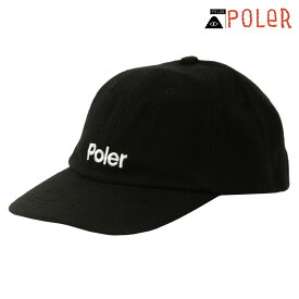 ポーラー メンズ レディース キャップ 正規販売店 POLER 帽子 ベースボールキャップ WOOL EMB BASEBALL CAP D 243MCV0106-BLK BLACK