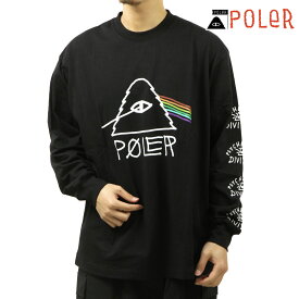 ポーラー メンズ 長袖Tシャツ 正規販売店 POLER クルーネック 袖プリント ロンT PSYCHEDELIC RELAX FIT L/S TEE DC 241MCV0243-BLK BLACK バレンタイン プレゼント ラッピング