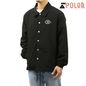 ポーラー メンズ コーチジャケット 正規販売店 POLER ボタンダウン アウター バックプリント ENLIGHTENMENT COACH JACKET DC 241MCV0001-BLK BLACK