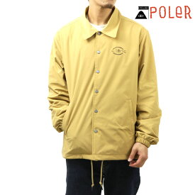 ポーラー メンズ コーチジャケット 正規販売店 POLER ボタンダウン アウター バックプリント ENLIGHTENMENT COACH JACKET DC 241MCV0002-BEG BEIGE