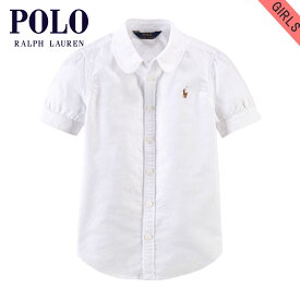 ポロ ラルフローレン キッズ シャツ ガールズ 子供服 正規品 POLO RALPH LAUREN CHILDREN 半袖シャツ COTTON OXFORD SHIRT 56343616 D15S25 父の日 プレゼント ラッピング