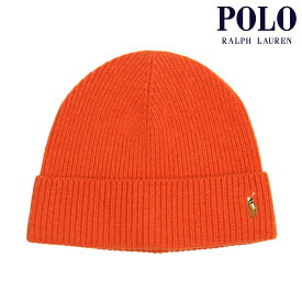 ポロ ラルフローレン 帽子 メンズ レディース 正規品 POLO RALPH LAUREN ビーニー ニットキャップ SIGNATURE CUFF HAT PC0483 824 COLLEGE ORANGE