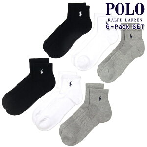 �|�� �����t���[���� �����Y �C�� ���K�i POLO RALPH LAUREN 6���g �A���_�[�E�F�A �\�b�N�X 6 PACK�ECASUAL QUARTER SOCKS 6PK SOCKS 824480PKZ3 072 - GHAST (Grey, White, Black) ���̓� �v���[���g ���b�s���O