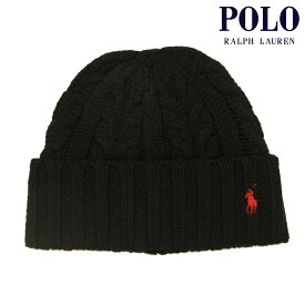 ポロ ラルフローレン メンズ レディース ニットキャップ 正規品 POLO RALPH LAUREN ケーブルニット ニット帽 ビーニー RECYCLED CHUNKY CABLE BEANIE PC0939 001 POLO BLACK