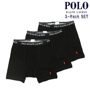 �|�� �����t���[���� POLO RALPH LAUREN ���K�i �����Y �{�N�T�[�u���[�t3�p�b�N �A���_�[�E�F�A 3 PACK P3 CLASSIC FIT BOXER BRIEFS NCBBP3 PBD 3 POLO BLACK/RL2000 RED PP