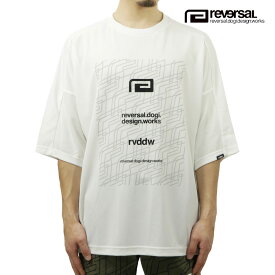 リバーサル メンズ Tシャツ 正規販売店 REVERSAL ロゴ ビッグシルエット 半袖 ドライTシャツ OBLIQUE BIG MARK BIG SILHOUETTE DRY TEE rv23ss059 WHITE