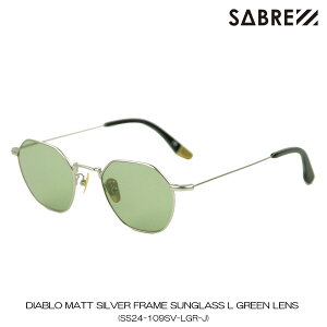 �Z�C�o�[ �����Y ���f�B�[�X �T���O���X ���K�̔��X SABRE �߂��� �f�B�A�u�� DIABLO MATT SILVER FRAME SUNGLASS L GREEN LENS SS24-109SV-LGR-J