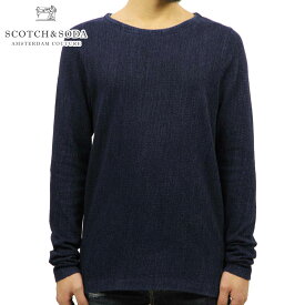 スコッチアンドソーダ ロンT メンズ 正規販売店 SCOTCH＆SODA 長袖Tシャツ STRUCTURED COTTON LONGSLEEVE TEE 139689 0089 43407 INDIGO