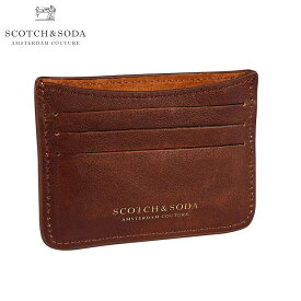 スコッチアンドソーダ SCOTCH＆SODA 正規販売店 カードケース CLASSIC LEATHER AND SUEDE CARD HOLDER 145731 0007 68504 BROWN