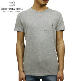 スコッチアンドソーダ SCOTCH＆SODA 正規販売店 メンズ クルーネック 半袖ポケットTシャツ AMS BLAUW 1 POCKET TEE D 147612 98 GREY