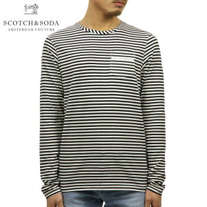 �X�R�b�`�A���h�\�[�_ SCOTCH��SODA ���K�̔��X �����Y �N���[�l�b�N �����|�P�b�gT�V���c AMS BLAUW PRINTED ARTWORK POCKET LONG SLEEVE STRIPE TEE D 147879 17 COMBO A