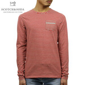 �X�R�b�`�A���h�\�[�_ SCOTCH��SODA ���K�̔��X �����Y �N���[�l�b�N �����|�P�b�gT�V���c AMS BLAUW PRINTED ARTWORK POCKET LONG SLEEVE STRIPE TEE D 147879 18 COMBO B