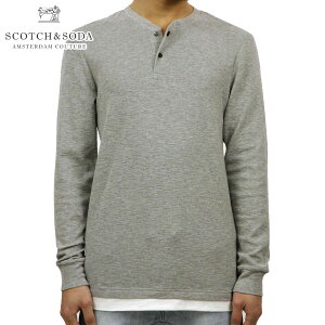 �X�R�b�`�A���h�\�[�_ SCOTCH��SODA ���K�̔��X �����Y ���n �����w�����[T�V���c FAKE DOUBLE-LAYER GRANDAD LONG SLEEVE HENRY TEE 148980 0606 GREY
