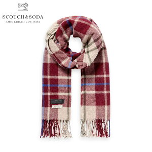 �X�R�b�`�A���h�\�[�_ �}�t���[ ���K�̔��X SCOTCH��SODA �E�[���z�� �X�J�[�t CLASSIC WOOL-BLEND WOVEN CHECK SCARF 152855