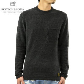 スコッチアンドソーダ セーター メンズ 正規販売店 SCOTCH＆SODA サマーセーター CHENILLE CREWNECK PULL WITH CHESTPOCKET SWEATER 152374 85433 0560 CHARCOAL