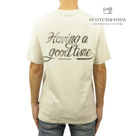 スコッチアンドソーダ Tシャツ メンズ 正規販売店 SCOTCH&SODA 半袖Tシャツ バックプリント クルーネック GRAPHIC CREWNECK T-SHIRT STONE D 167344 0135 64424 03