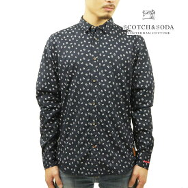 スコッチアンドソーダ シャツ メンズ 正規販売店 SCOTCH&SODA 長袖シャツ ボタンダウンシャツ SLIM-FIT PRINTED POPLIN SHIRT COMBO B D 167265 0218 61411 79