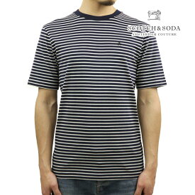 スコッチアンドソーダ メンズ Tシャツ 正規販売店 SCOTCH＆SODA クルーネック ボーダー 半袖Tシャツ BASIC ORGANIC COTTON CREW NECK TEE T-SHIRT 165319 0217 64450 79 COMBO A