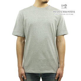 スコッチアンドソーダ メンズ Tシャツ 正規販売店 SCOTCH＆SODA クルーネック 無地 半袖Tシャツ シンプル BASIC ORGANIC COTTON ELASTANE CREW NECK TEE T-SHIRT 166920 0606 54451 03 GREY MELANGE