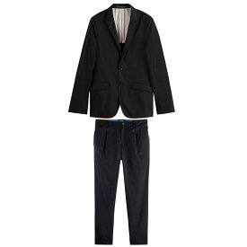 スコッチアンドソーダ メンズ スーツ 正規販売店 SCOTCH＆SODA ブレザー パンツ UNCONSTRUCTED BLAZER & REGULAR SLIM-FIT PANTS SUITS SET UP 169812 169782 71509 71703 0008 08 BLACK