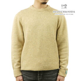 スコッチアンドソーダ メンズ セーター 正規販売店 SCOTCH＆SODA クルーネック プルオーバー ニット M REGULAR FIT SOFTY-KNIT MELANGE PULL SWEATER 174603 0619 85408 32 CAMEL