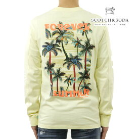 スコッチアンドソーダ メンズ ロンT 正規販売店 SCOTCH＆SODA クルーネック 長袖 Tシャツ SUMMER GRAPHIC LONG SLEEVE TEE BANANA 171677 0767 73401 42