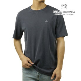 スコッチアンドソーダ メンズ 半袖Tシャツ 正規販売店 SCOTCH＆SODA クルーネック ワンポイント ロゴ GARMENT DYE LOGO T-SHIRT P 175585 2465 14421 78 INK BLUE